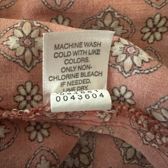 J. Jill Small Bohemain Sunflower Button Up Short Sleeve Red Top Modest Peasant - Picture 10 of 10